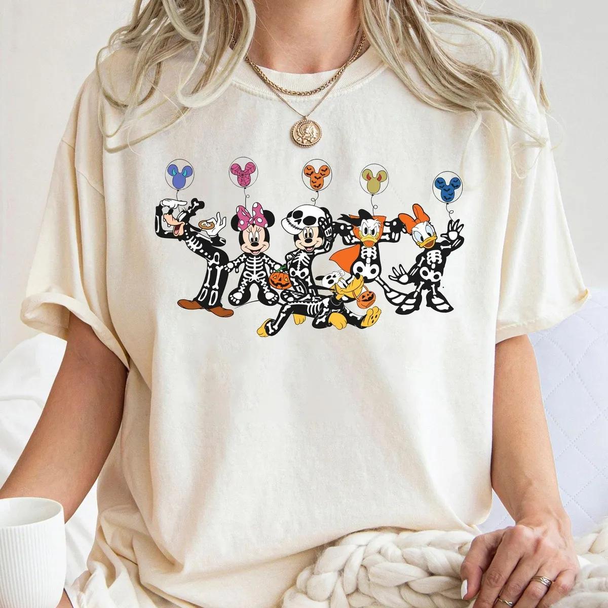 Disney Mickey And Friends Skeleton Costume Halloween Shirt 5 1