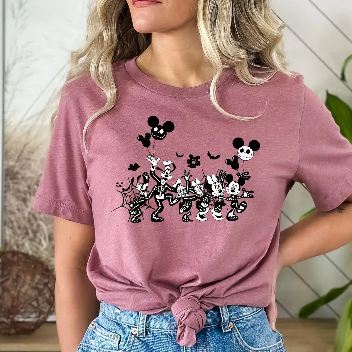 Disney Mickey And Friends Skeleton Halloween Shirt 1