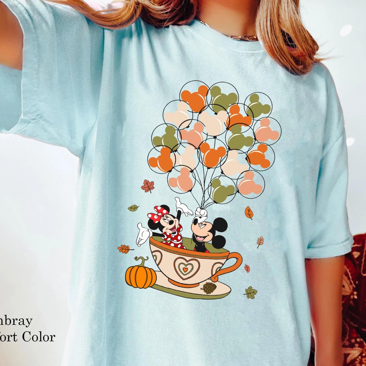 Disney Mickey And Minnie Fall Balloon Tea Cup Shirt 6