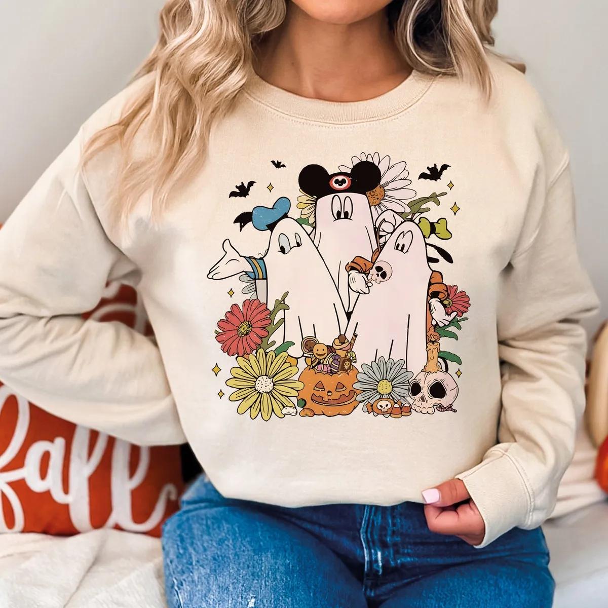 Disney Mickey Goofy Donald Ghost Halloween Shirt 1