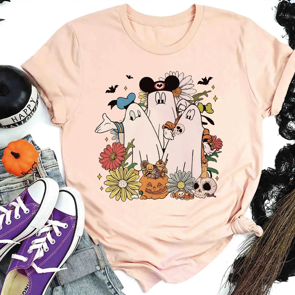 Disney Mickey Goofy Donald Ghost Halloween Shirt 5