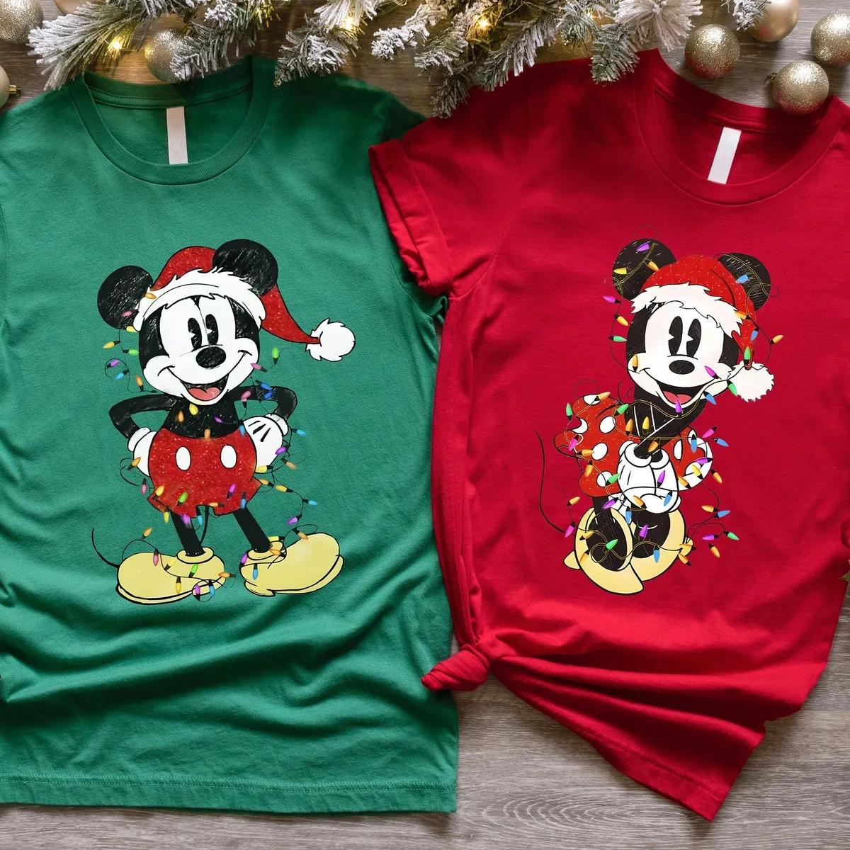 Disney Mickey Minnie Christmas Shirt 3 4