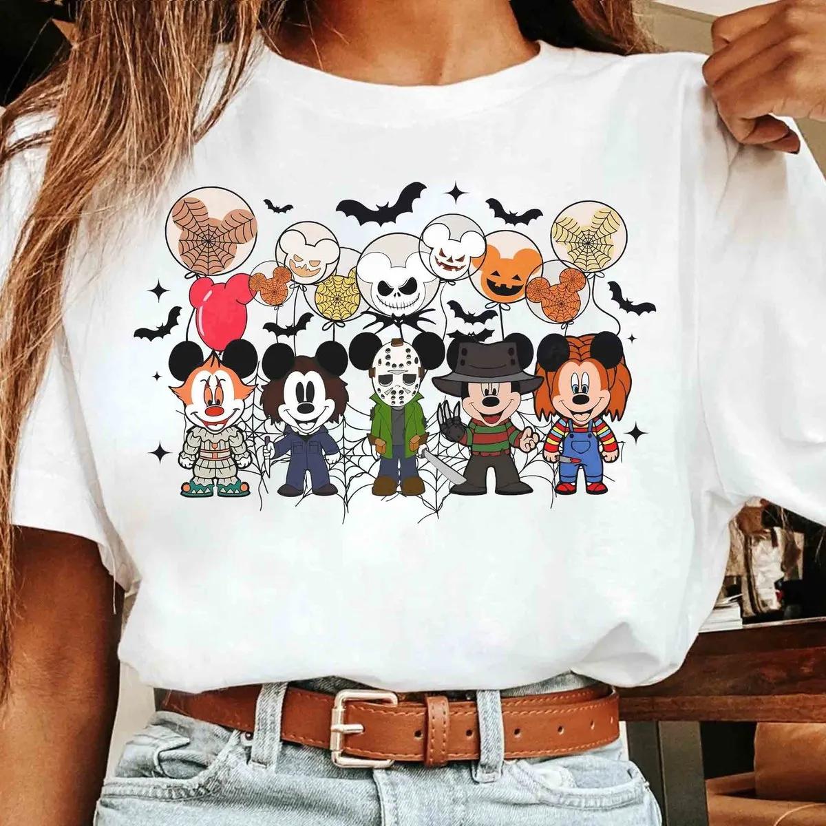 Disney Mickey Mouse Balloon Costume Horror Characters Halloween Shirt 1