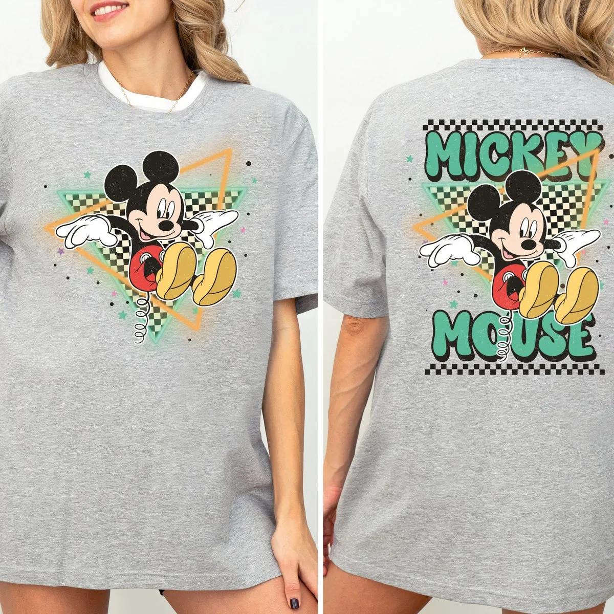 Disney Mickey Mouse Shirt Checkered Mickey Vacation Tee 2 3