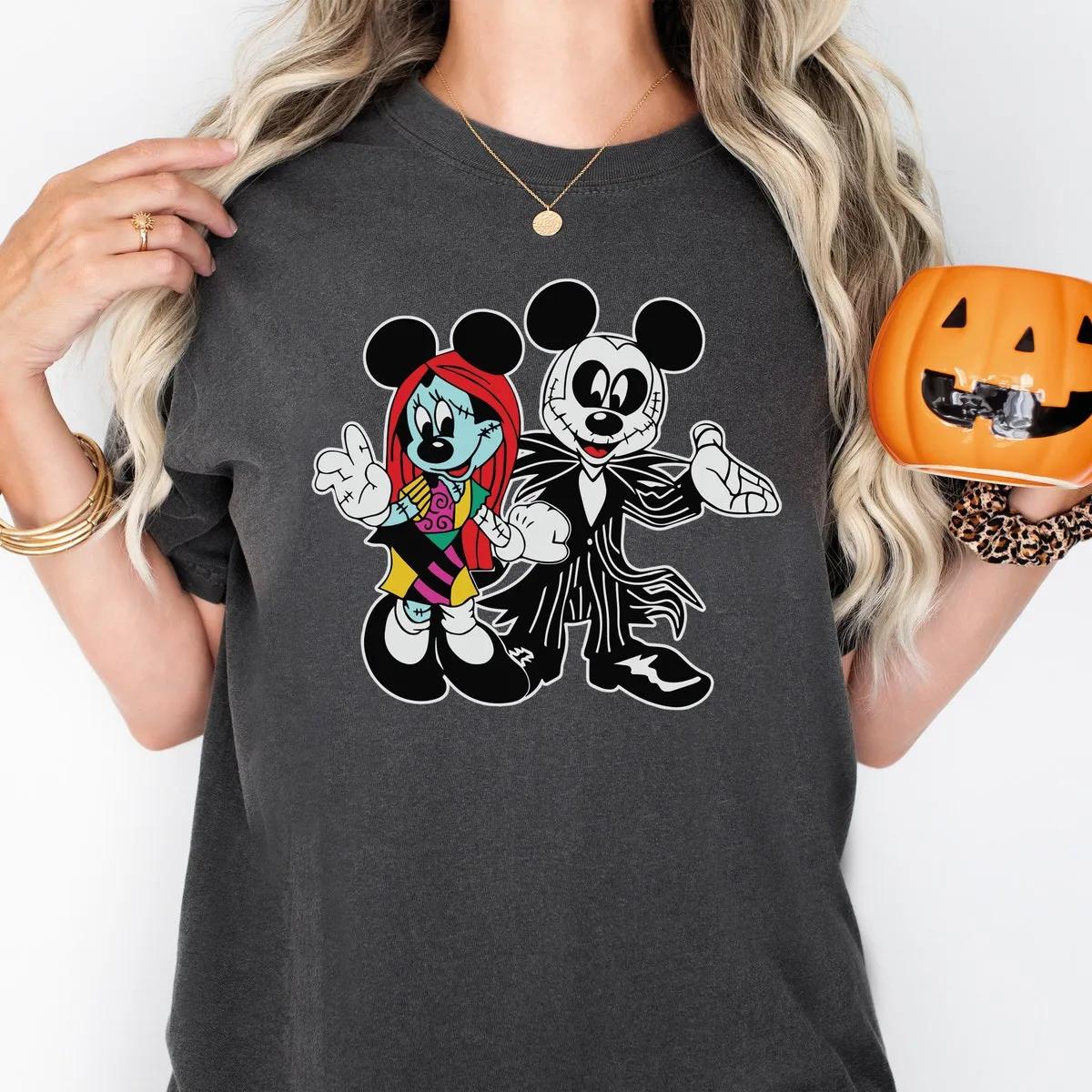 Disney Mickey and Minnie Halloween Shirt Jack and Sally Tee 3