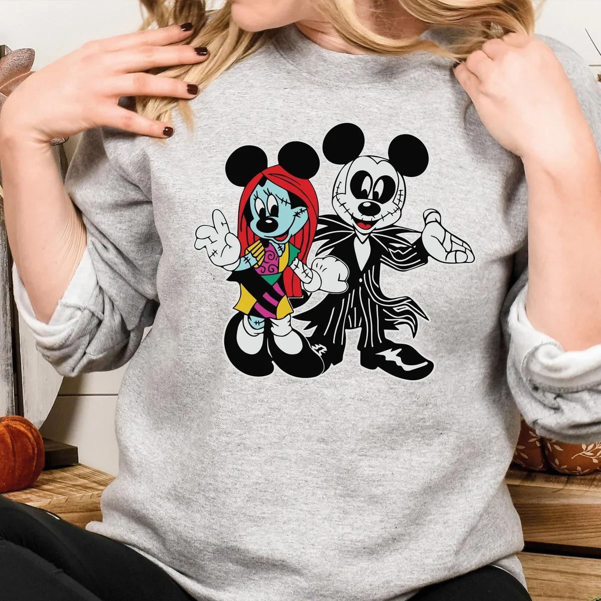 Disney Mickey and Minnie Halloween Shirt Jack and Sally Tee 4