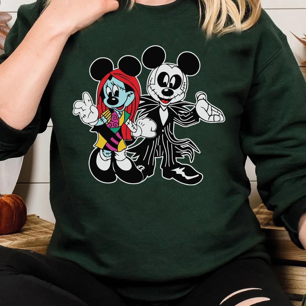 Disney Mickey and Minnie Halloween Shirt Jack and Sally Tee 5