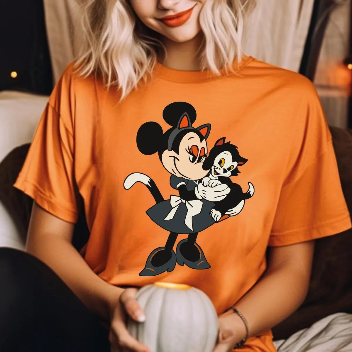 Disney Minnie And Figaro Cat Gothic Halloween Shirt 5