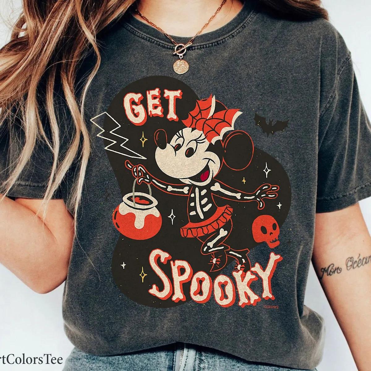 Disney Minnie Mouse Halloween Skeleton Costume Get Spooky Shirt 3 1