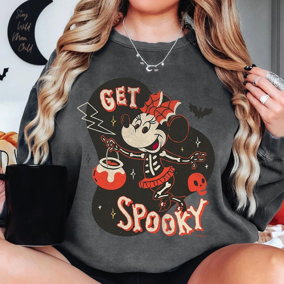 Disney Minnie Mouse Halloween Skeleton Costume Get Spooky Shirt 4 1