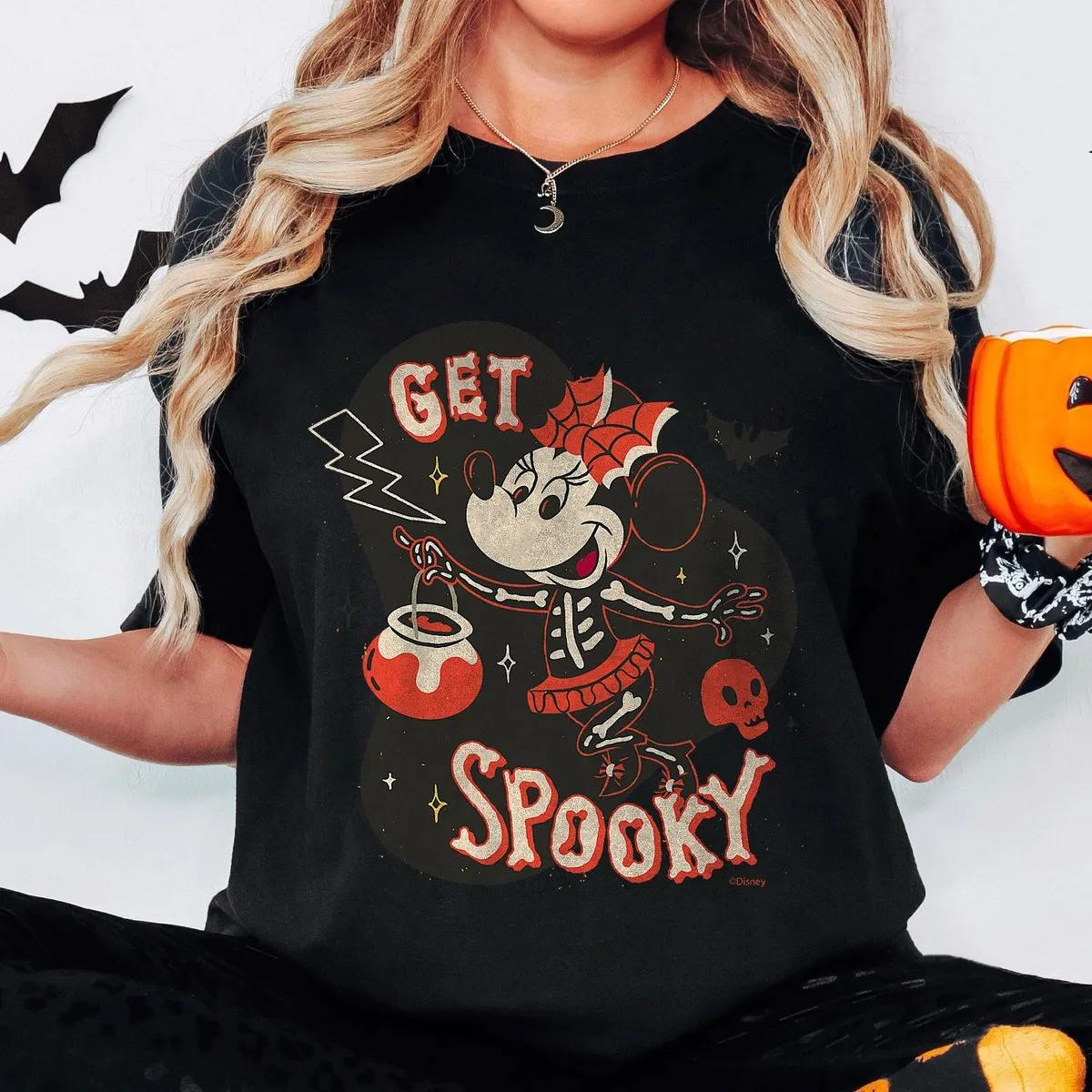 Disney Minnie Mouse Halloween Skeleton Costume Get Spooky Shirt 6 1