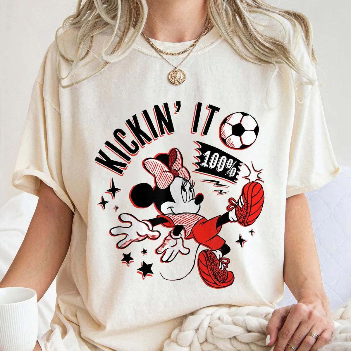 Disney Minnie Mouse Sports Soccer Kickin It 100 Football Shirt 2 1