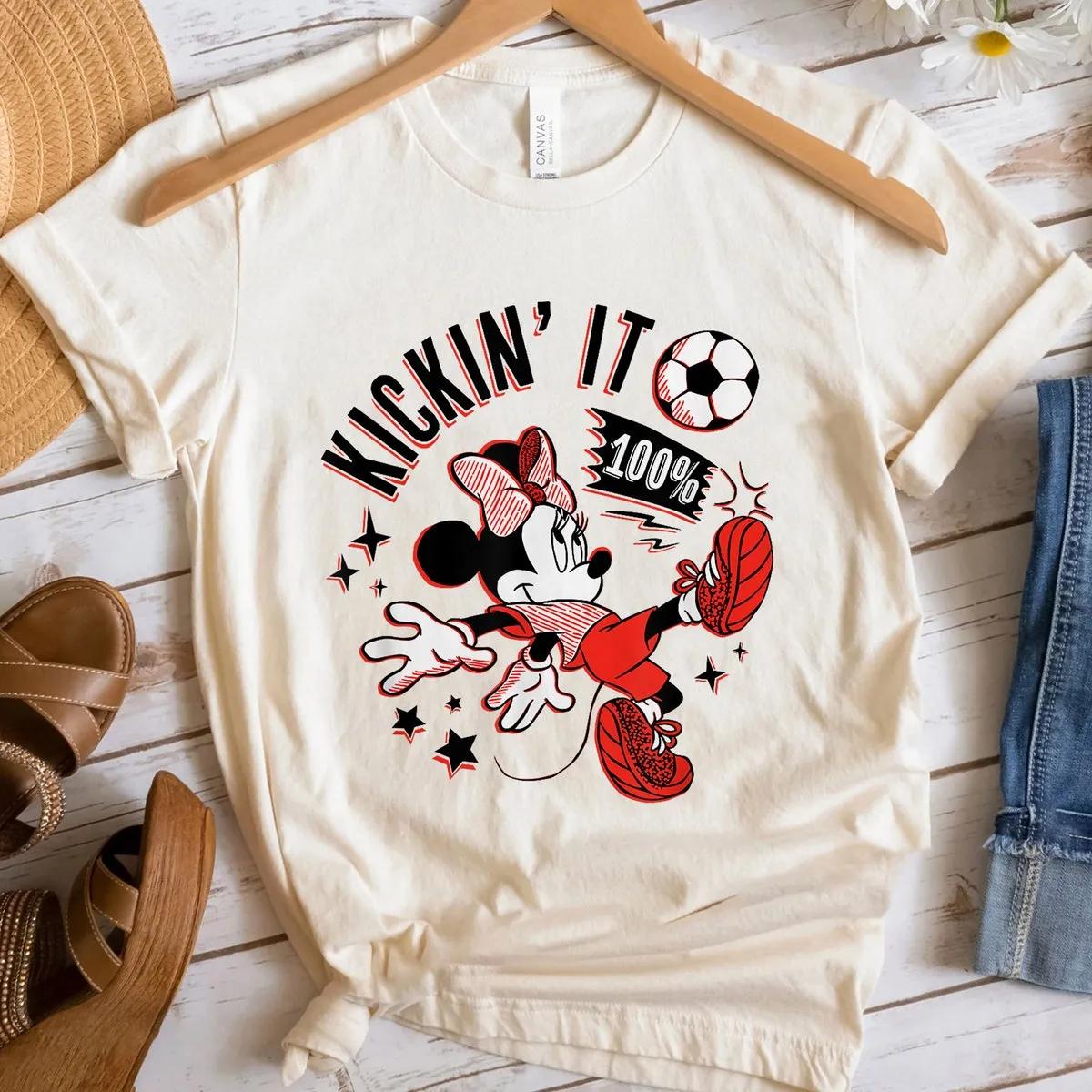 Disney Minnie Mouse Sports Soccer Kickin It 100 Football Shirt 3 1