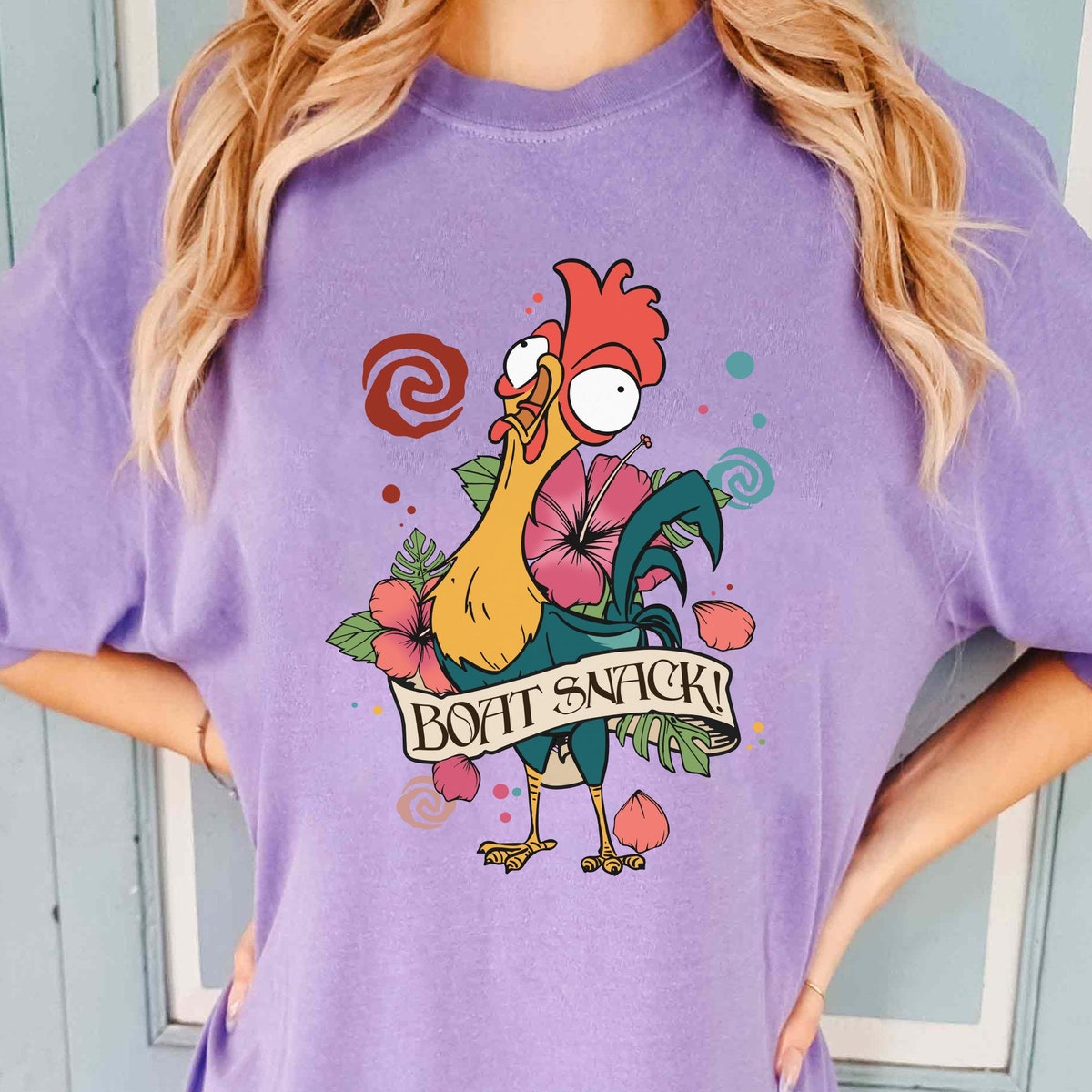 Disney Moana Hei Hei Chicken Scream Boat Snack Shirt 6