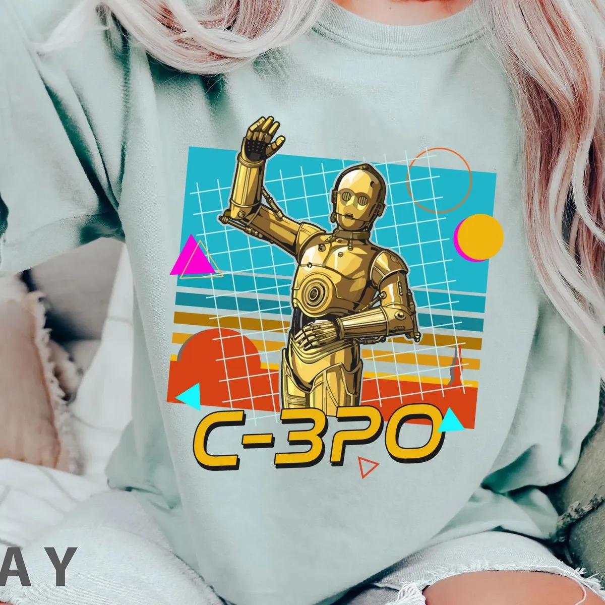 Disney Neon 90s C3P0 Droids Star Wars Day Shirt 2