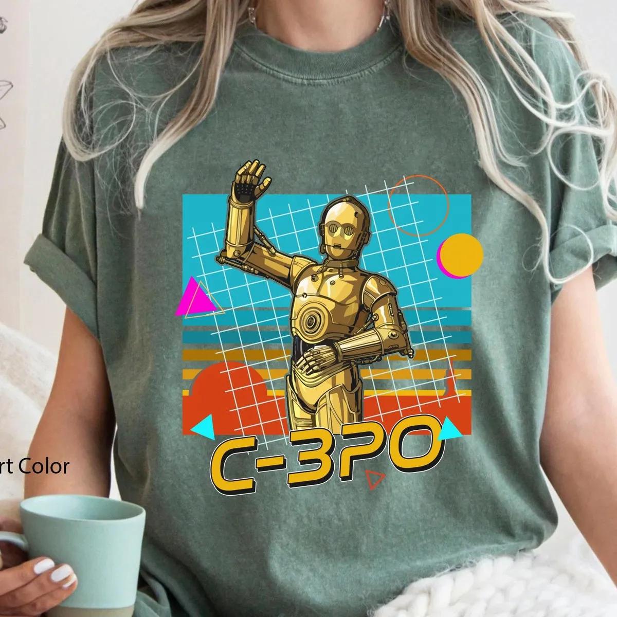 Disney Neon 90s C3P0 Droids Star Wars Day Shirt 5