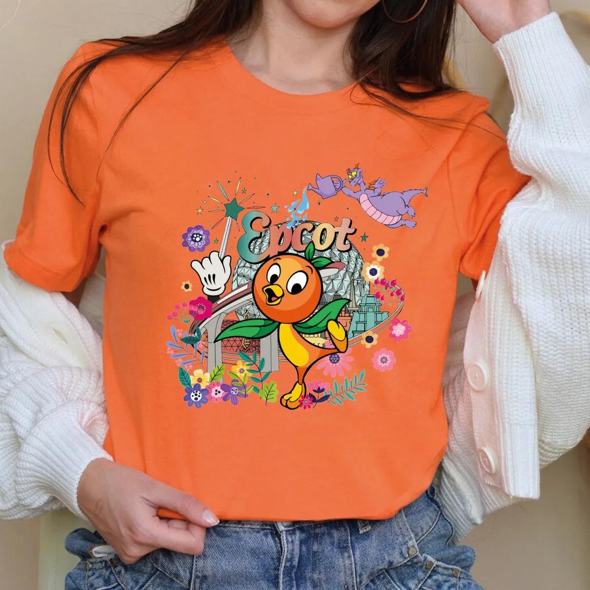 Disney Orange Bird Shirt Figment Epcot Tee 3 3