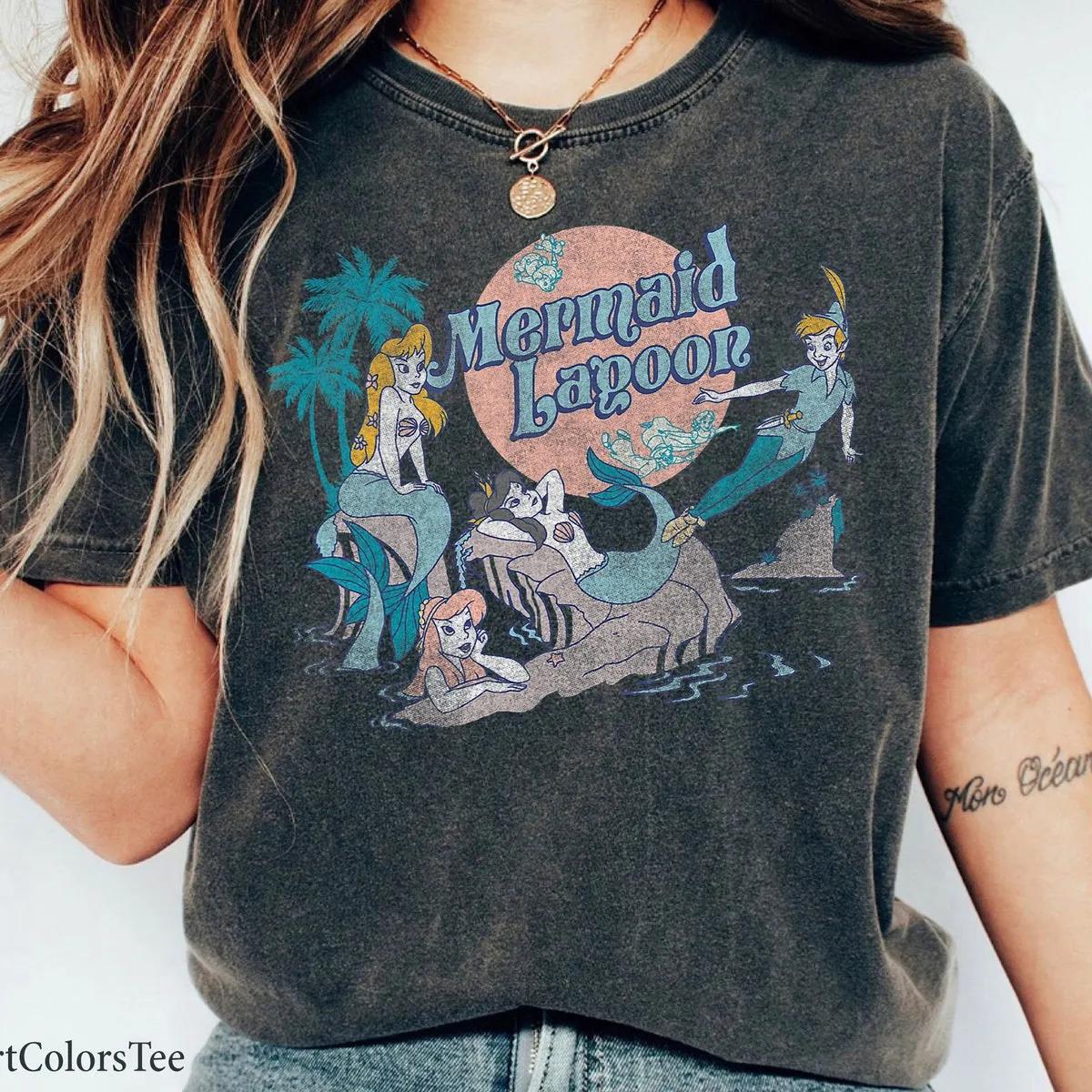 Disney Peter Pan Distressed Mermaid Lagoon Shirt 2 1