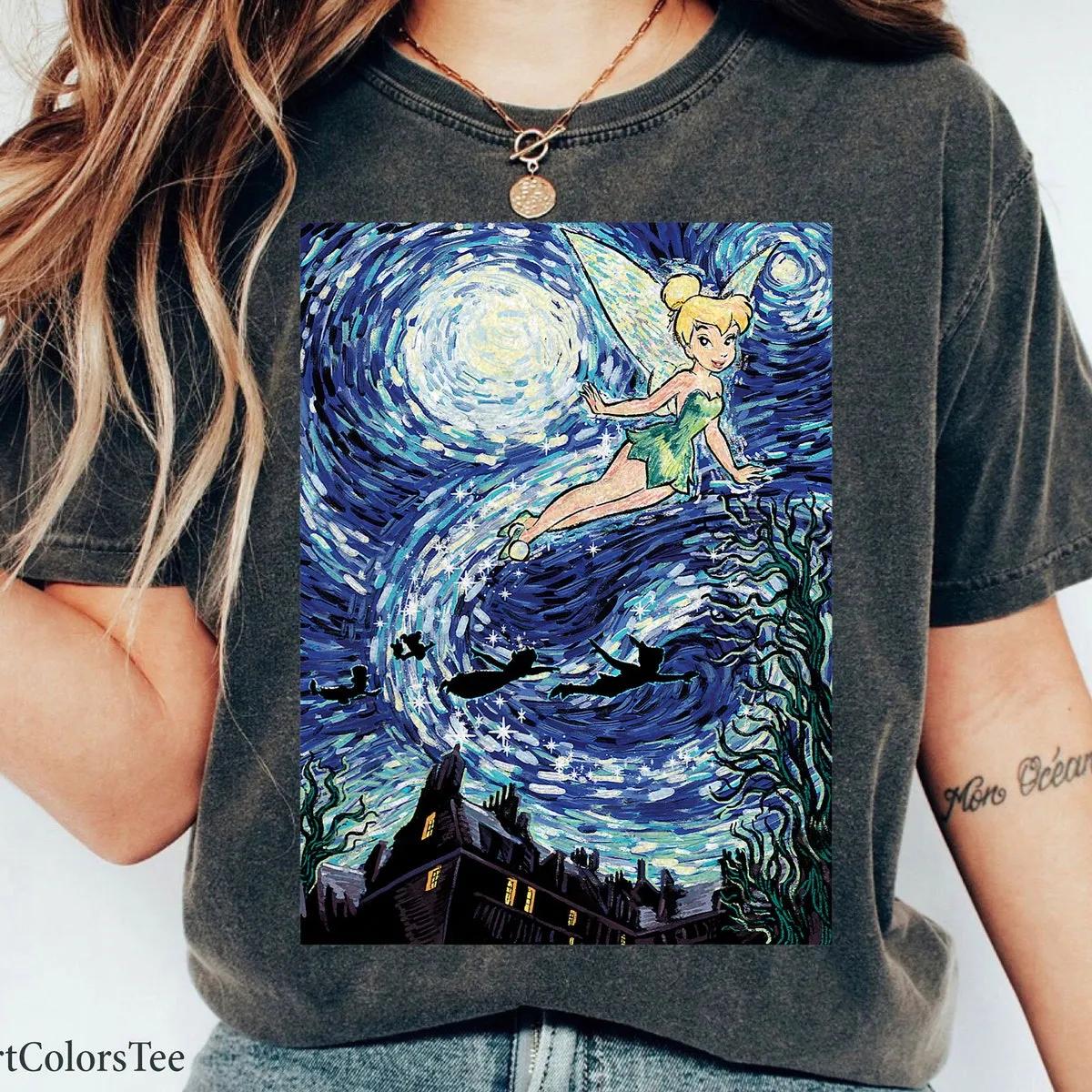 Disney Peter Pan Tinker Bell Starry Night Portrait Shirt 3 1