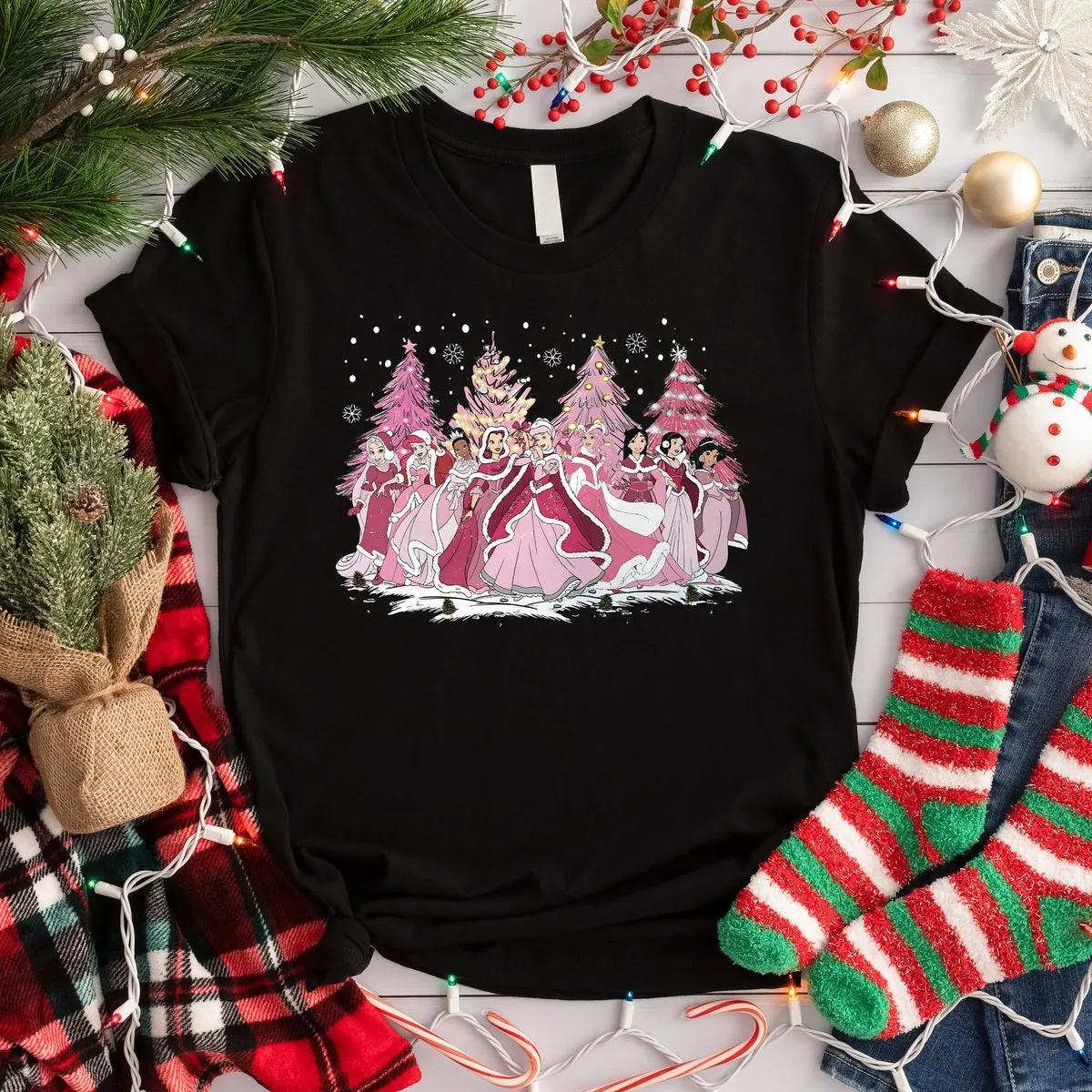 Disney Pink Princess Christmas Tree Shirt 1 1