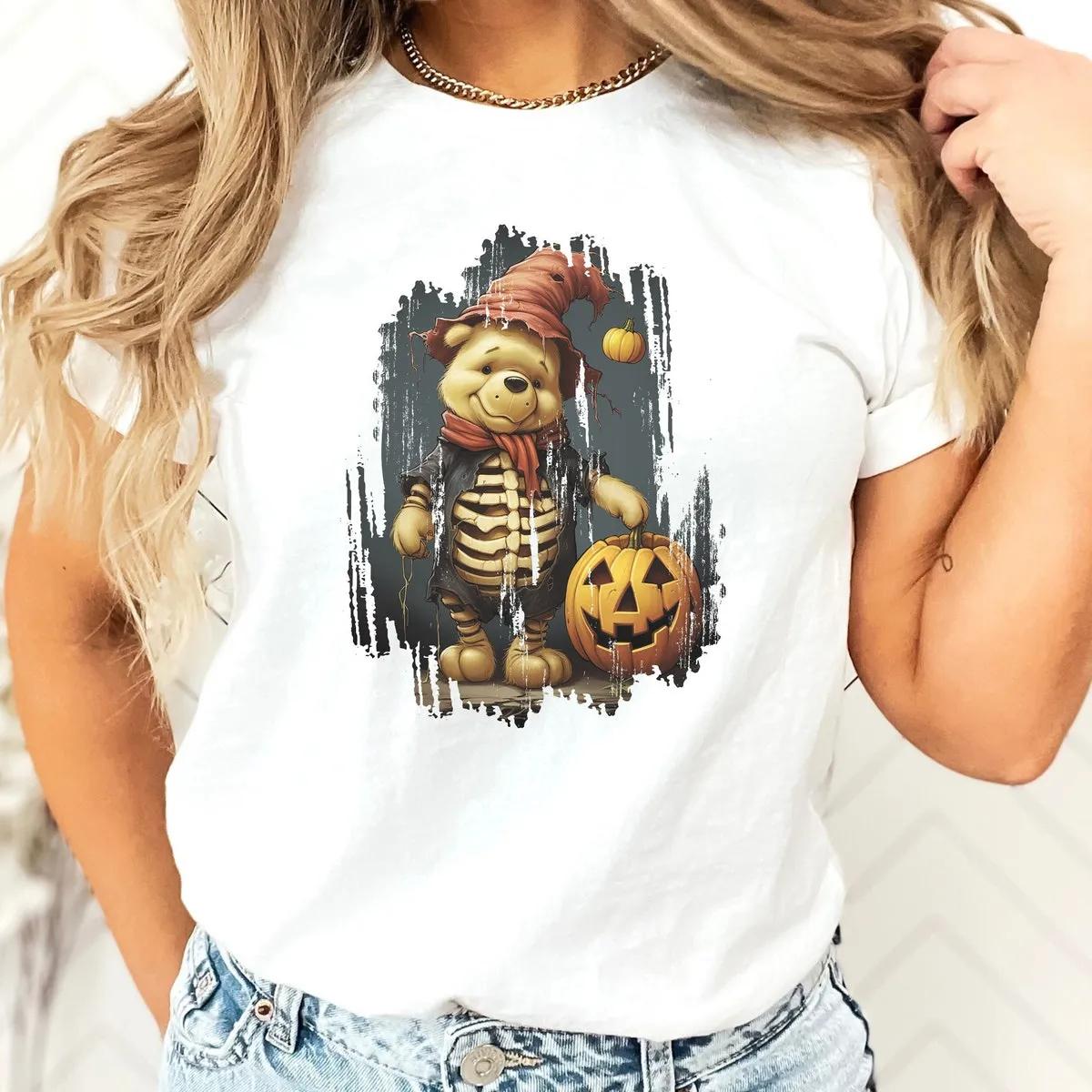 Disney Pooh Skeleton Shirt Winnie The Pooh Halloween Tee 1