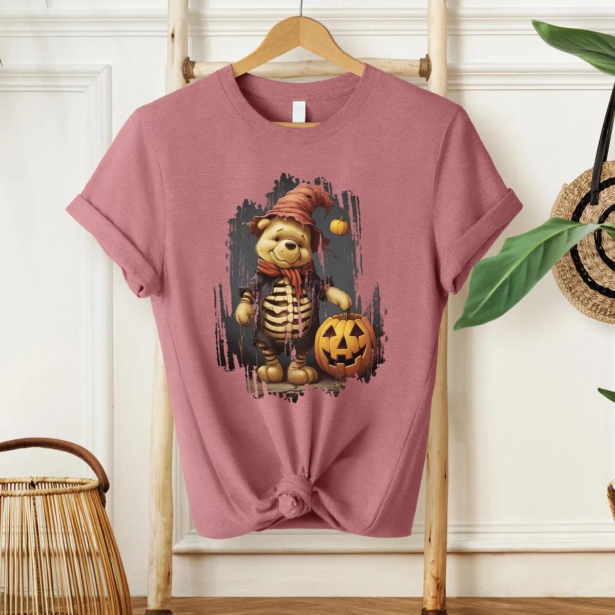 Disney Pooh Skeleton Shirt Winnie The Pooh Halloween Tee 2