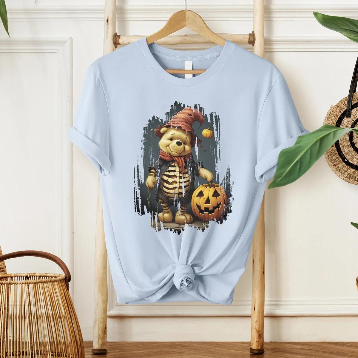 Disney Pooh Skeleton Shirt Winnie The Pooh Halloween Tee 3