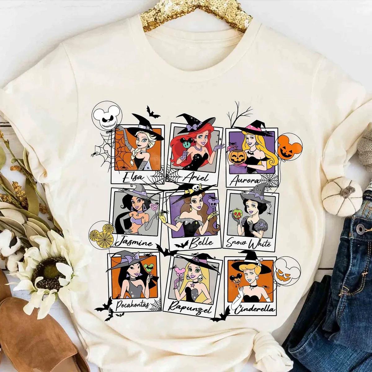 Disney Princess All Characters Group Take Photos Halloween Shirt 2