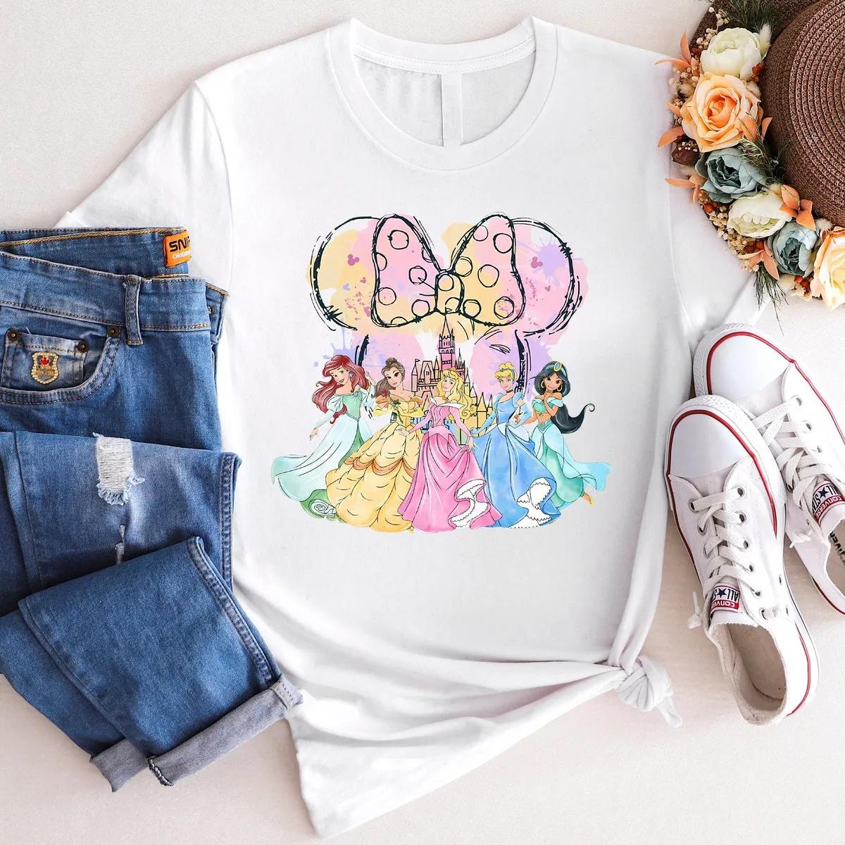 Disney Princess Shirt Watercolor Castle Tee 1 1