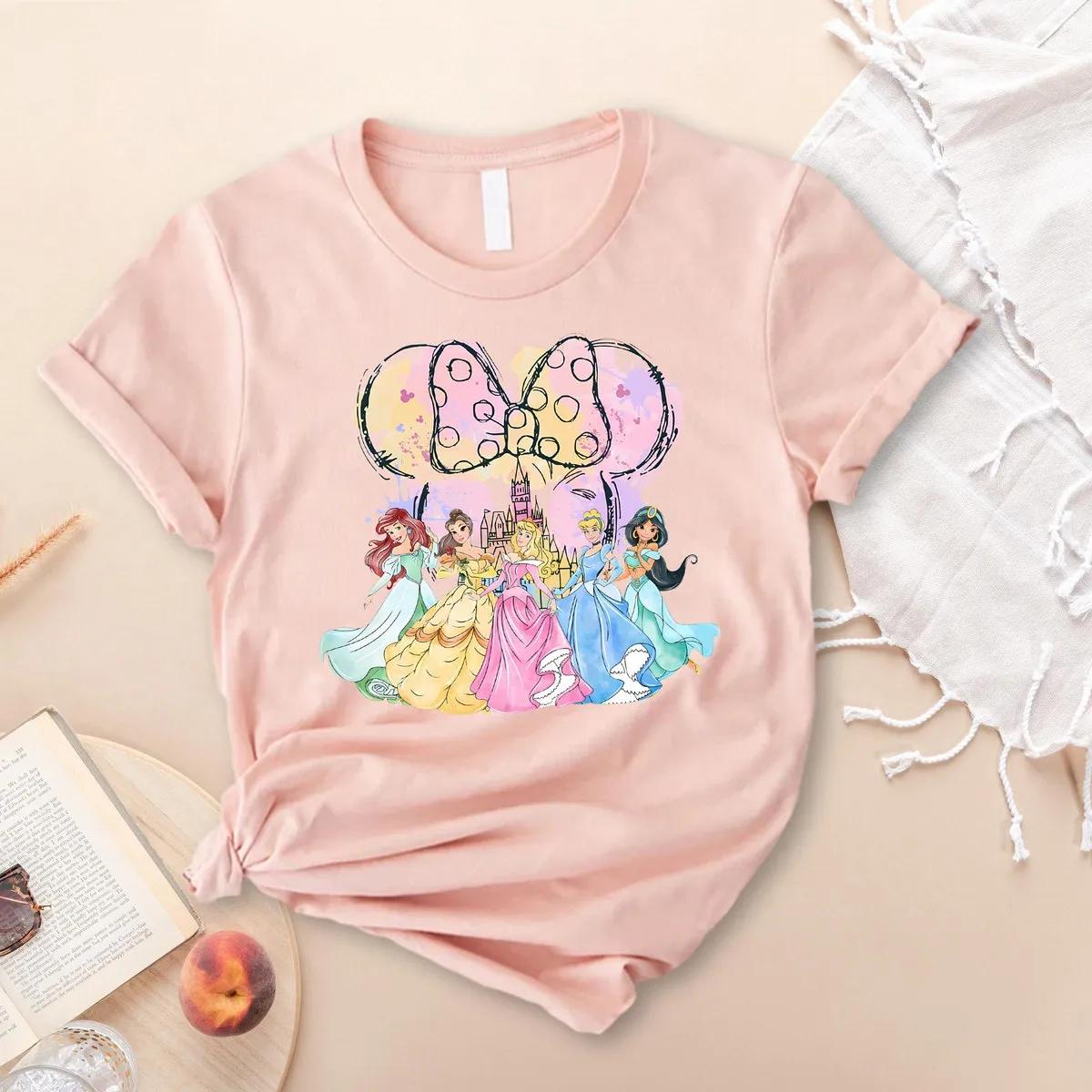 Disney Princess Shirt Watercolor Castle Tee 4 1