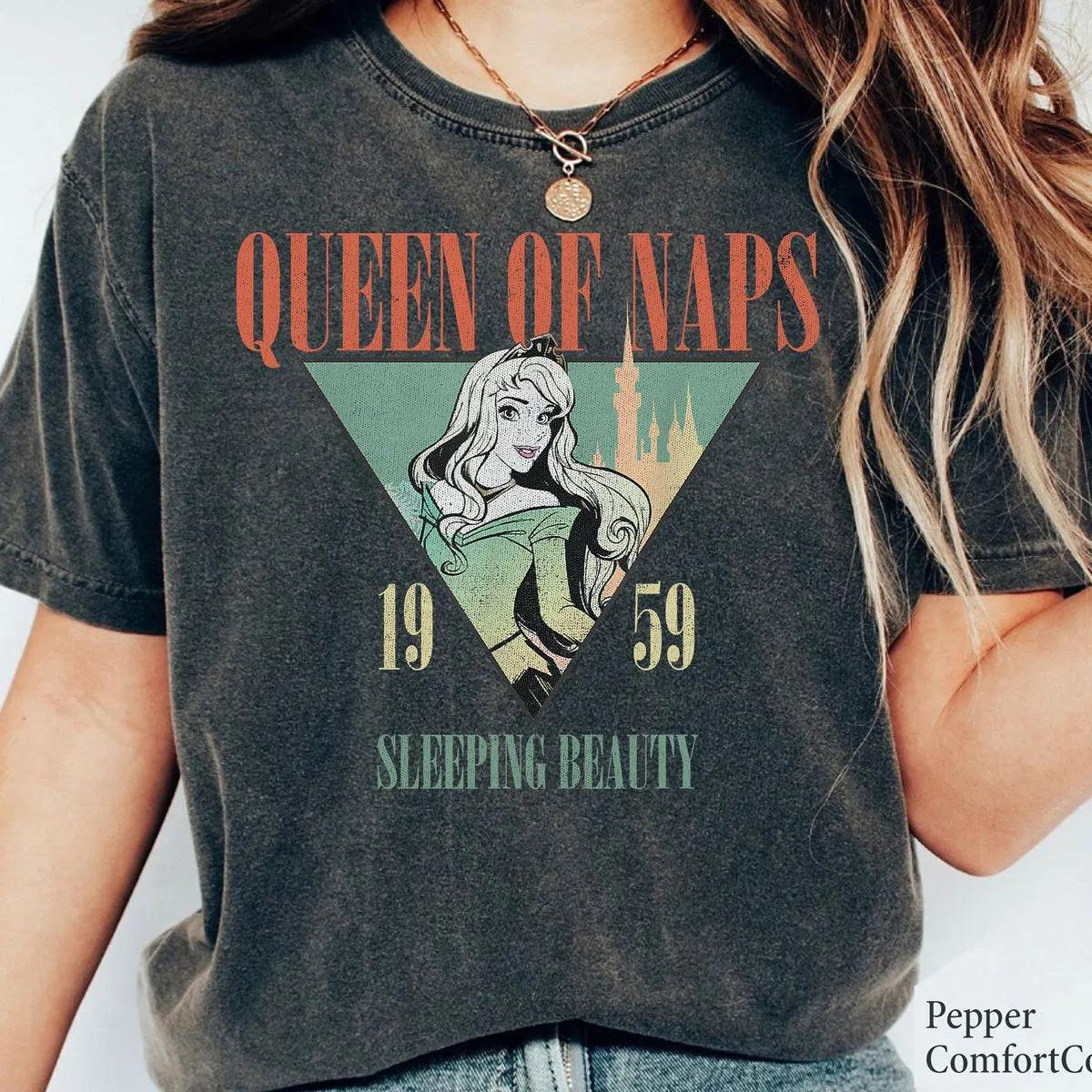 Disney Queen Of Naps Sleeping Beauty 1959 Vintage Retro Shirt 2 1