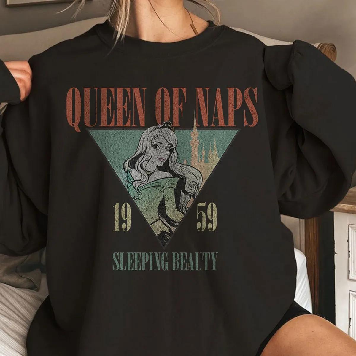 Disney Queen Of Naps Sleeping Beauty 1959 Vintage Retro Shirt 3 1