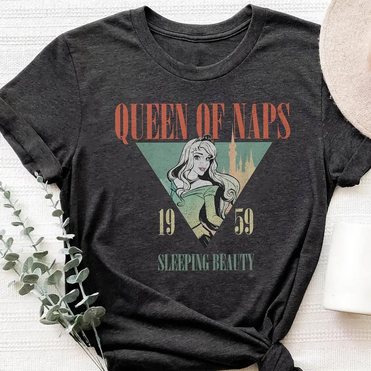 Disney Queen Of Naps Sleeping Beauty 1959 Vintage Retro Shirt 4 1