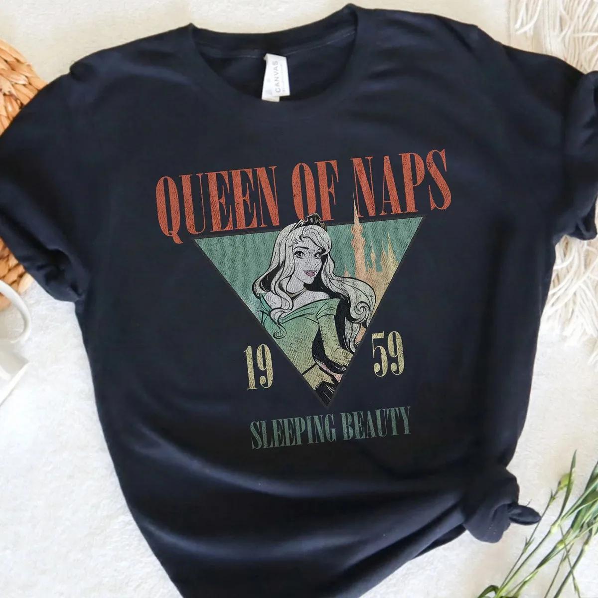 Disney Queen Of Naps Sleeping Beauty 1959 Vintage Retro Shirt 5 1