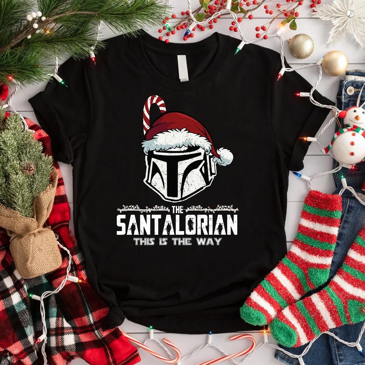 Disney Santalorian Christmas Shirt Mandalorian Christmas Tee 3 1