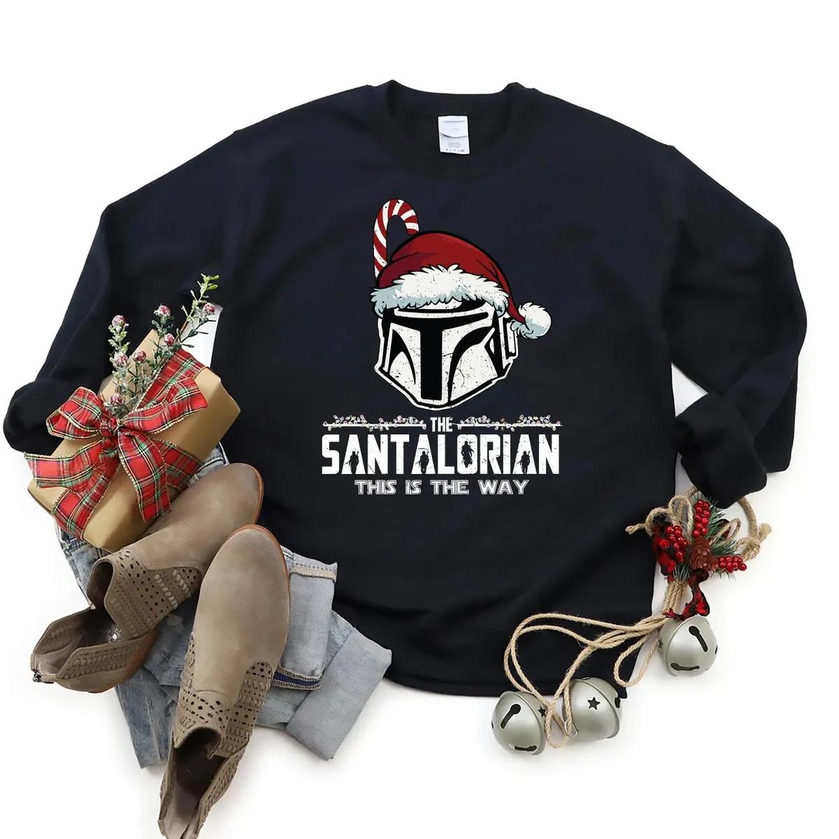 Disney Santalorian Christmas Shirt Mandalorian Christmas Tee 4 1