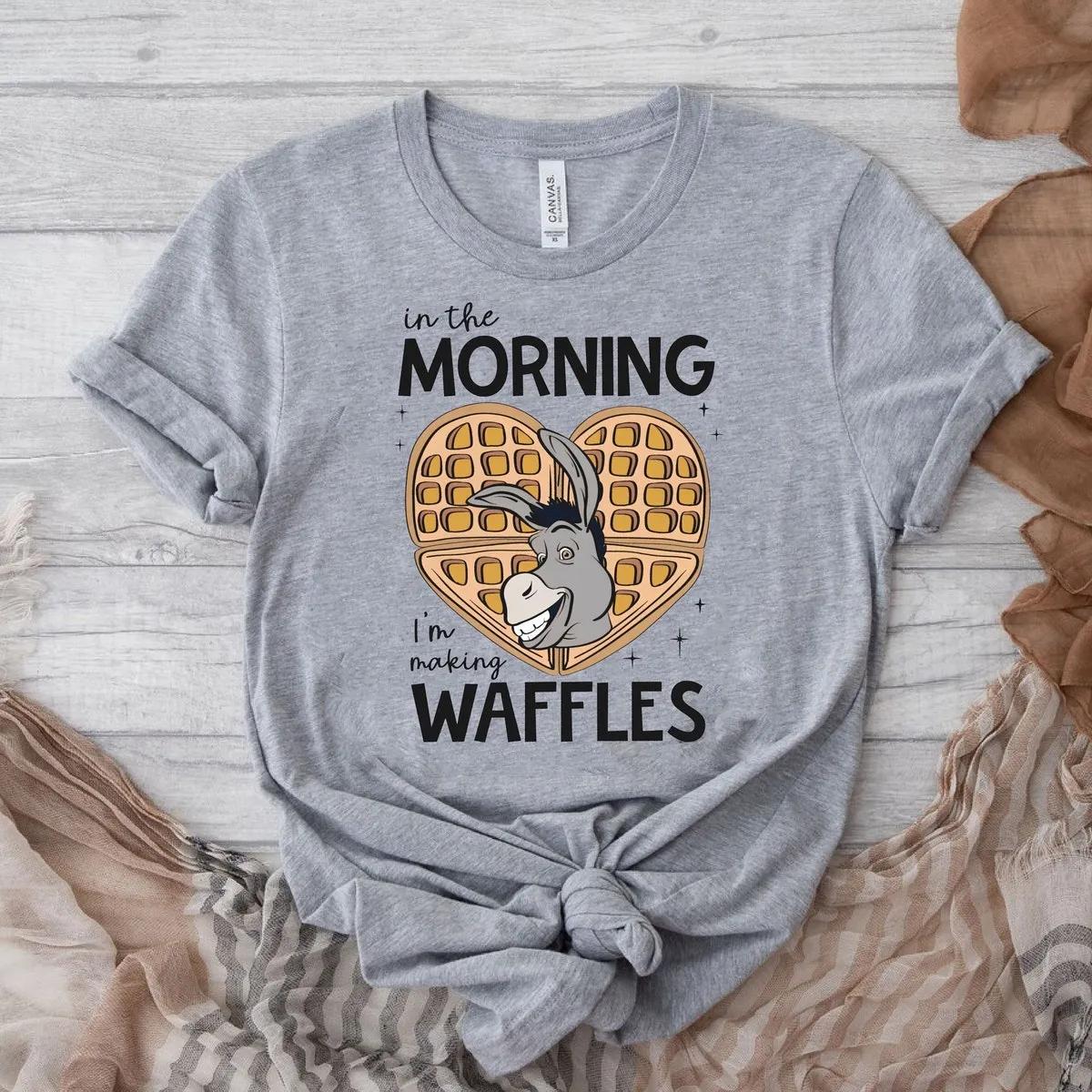 Disney Shrek Donkey Shirt In The Morning IM Making Waffles Tee 1