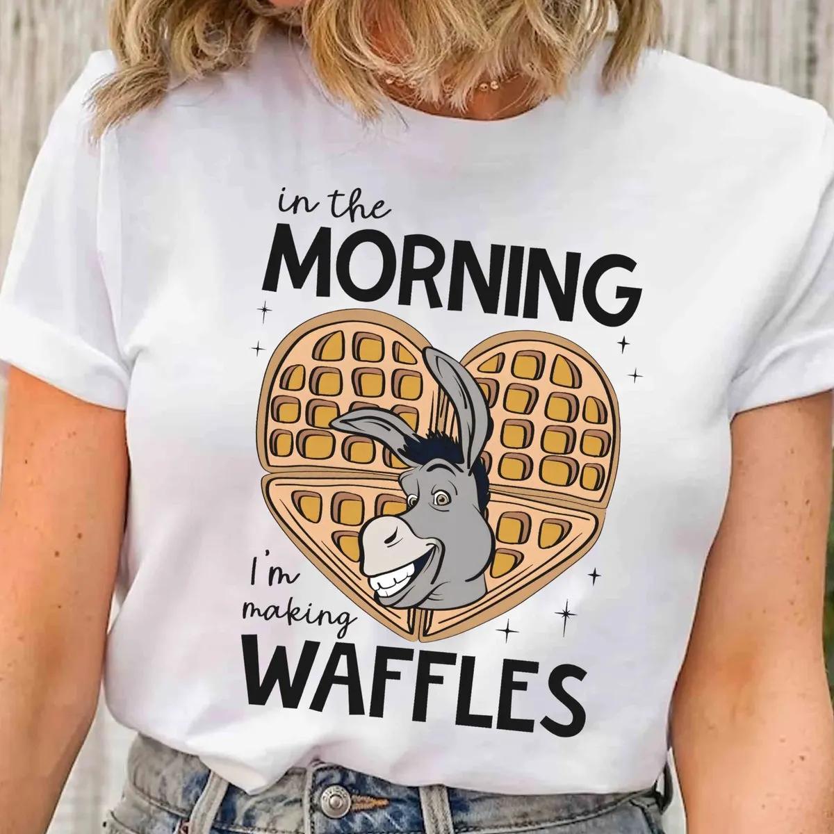 Disney Shrek Donkey Shirt In The Morning IM Making Waffles Tee 2