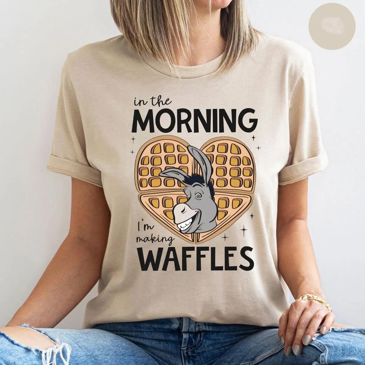 Disney Shrek Donkey Shirt In The Morning IM Making Waffles Tee 3