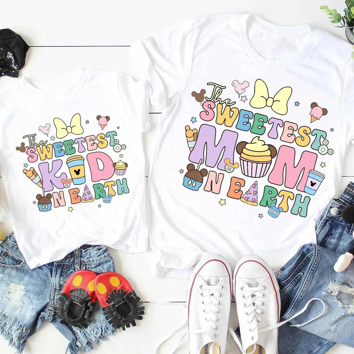 Disney Snacks And Drink The Sweetest Mom Kid On Earth Shirt 1