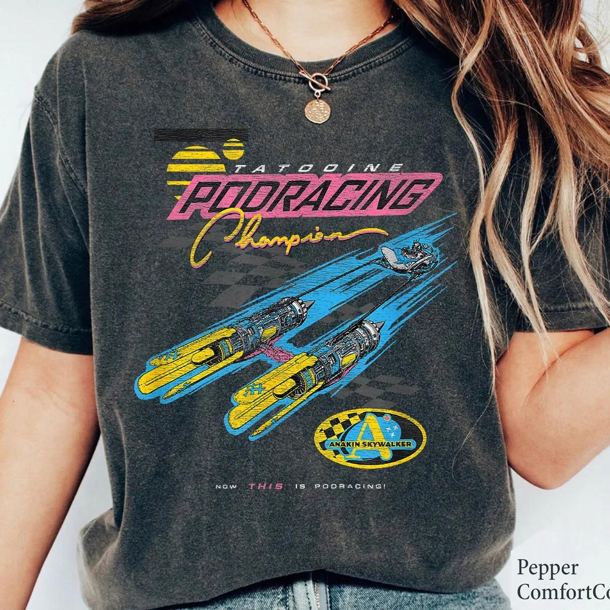 Disney Star Wars Pod Racing Champion Neon Space Racer Shirt 2 1