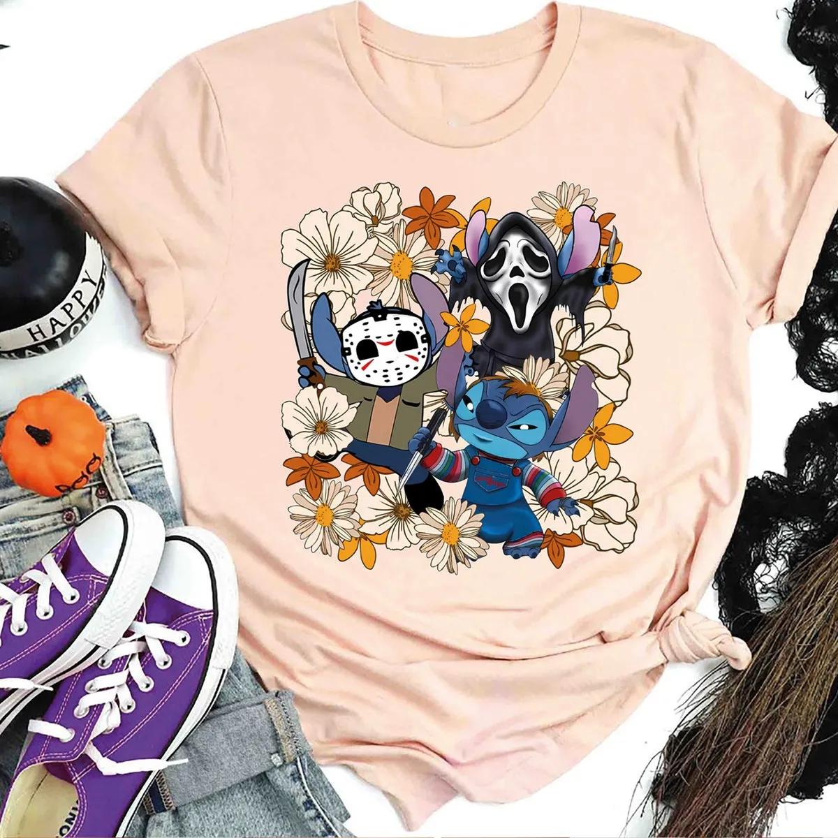 Disney Stitch Halloween Shirt Disneyland Horror Tee 2 1