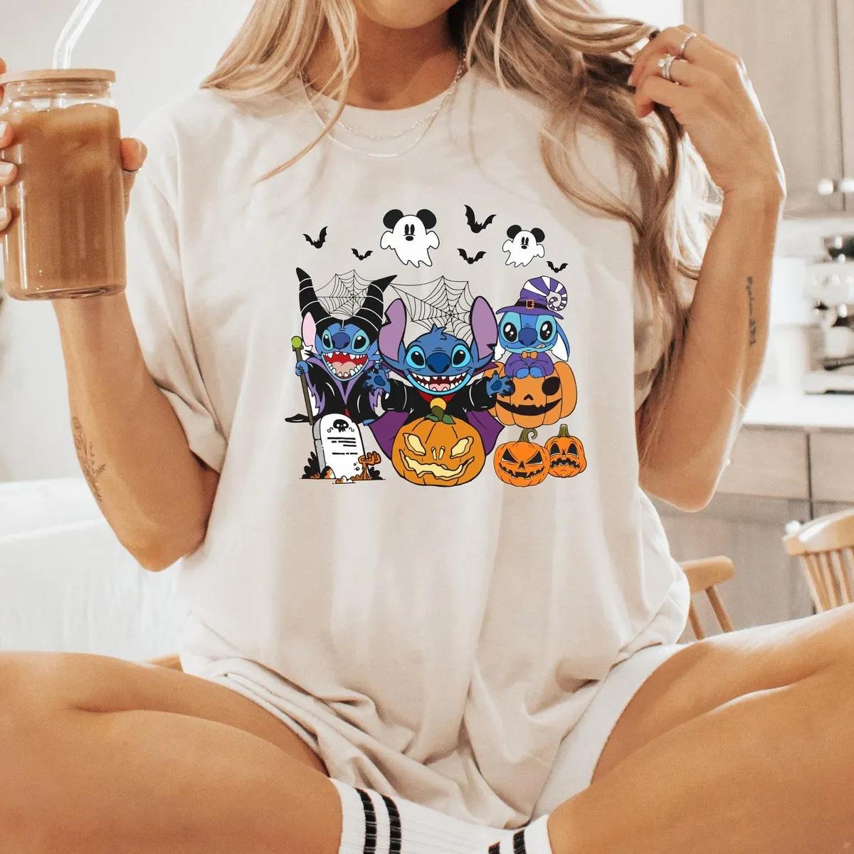 Disney Stitch Mummy Maleficent Skeleton Pumpkin Halloween Costume Shirt 1 1