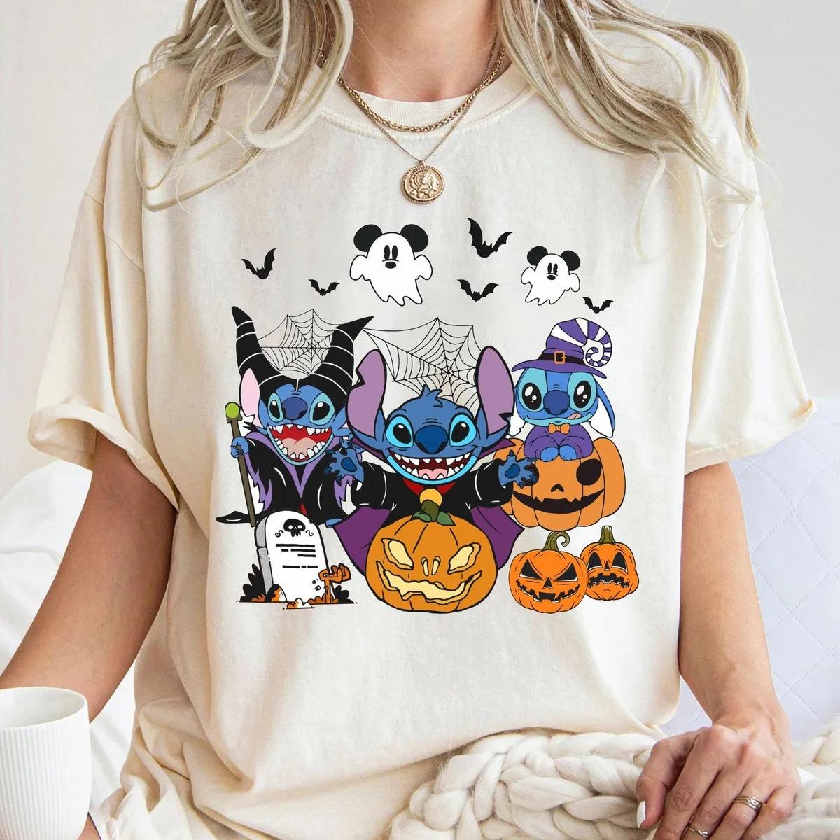 Disney Stitch Mummy Maleficent Skeleton Pumpkin Halloween Costume Shirt 2 1