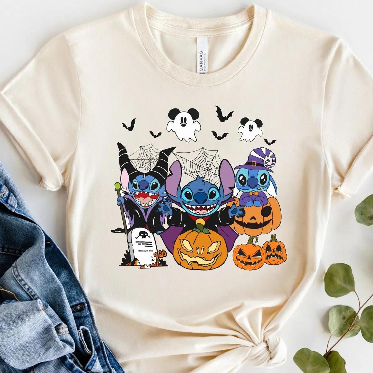 Disney Stitch Mummy Maleficent Skeleton Pumpkin Halloween Costume Shirt 4 1