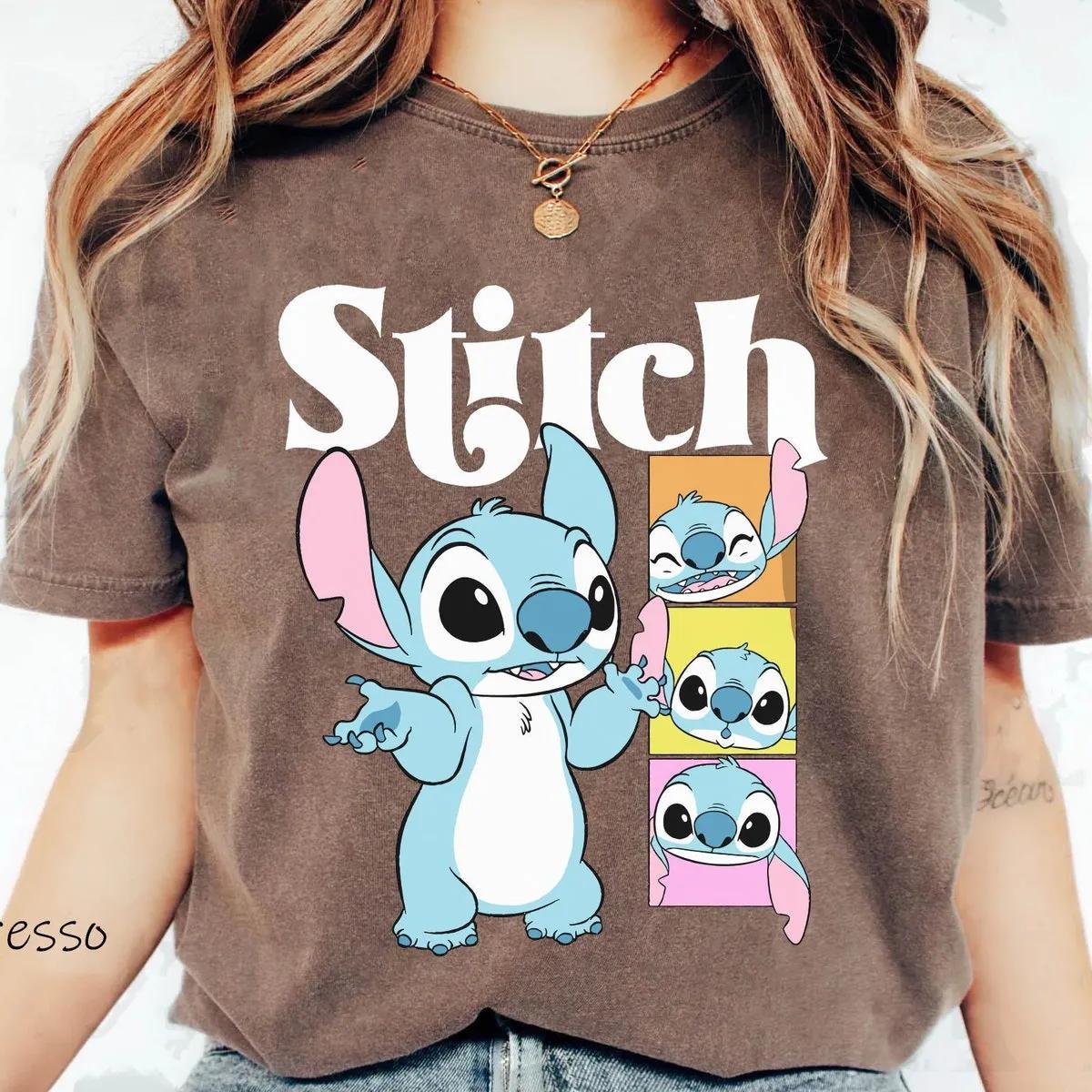 Disney Stitch Poses and Face Portrait Shirt 3