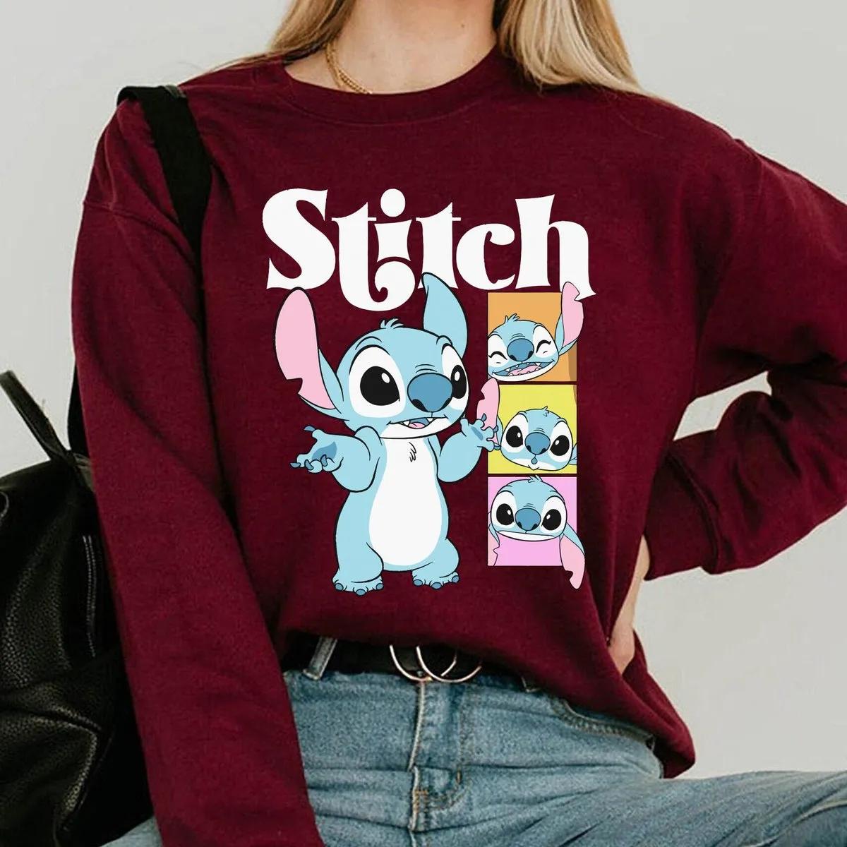 Disney Stitch Poses and Face Portrait Shirt 5