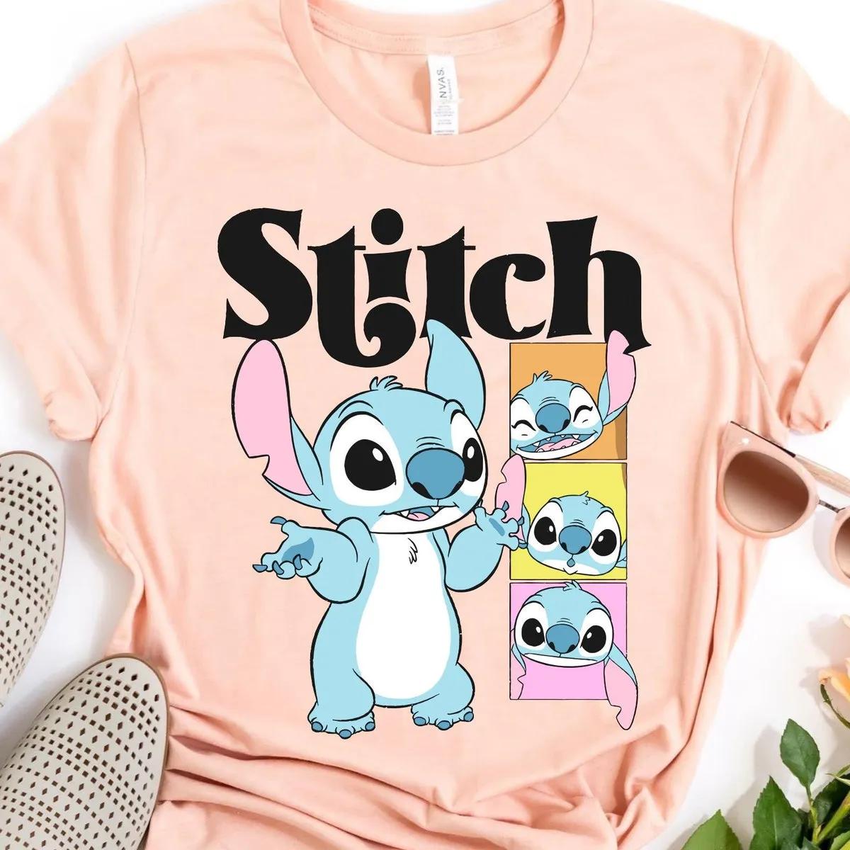 Disney Stitch Poses and Face Portrait Shirt 6