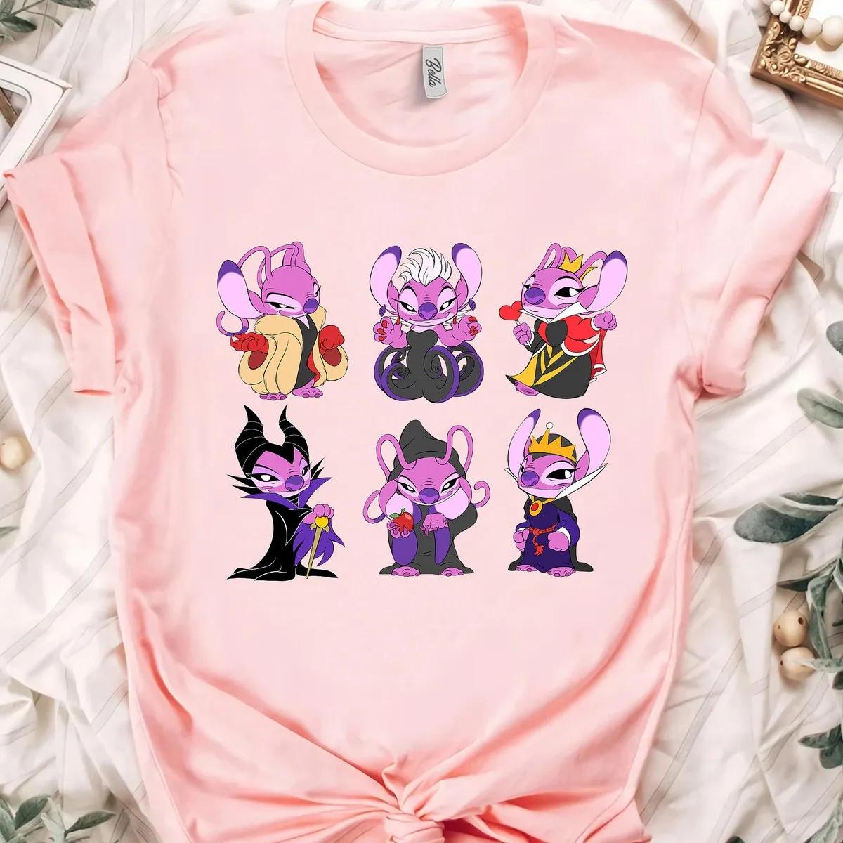 Disney Stitch and Angel Villains Halloween Shirt 2