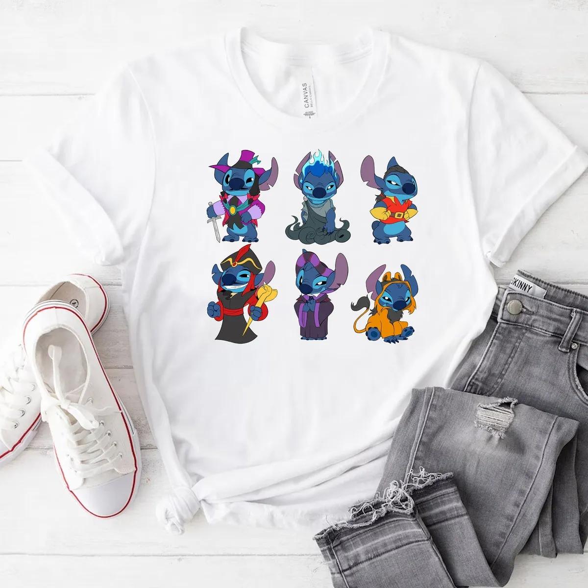 Disney Stitch and Angel Villains Halloween Shirt 3